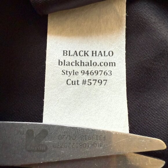 Black Halo Size M Black Mini Slip Dress with 3/4 Sleeve Long Drape Cardigan - Picture 12 of 16